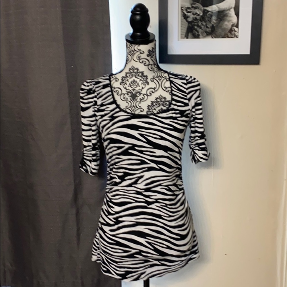 Zebra print White House Black Market top